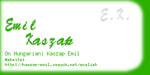 emil kaszap business card